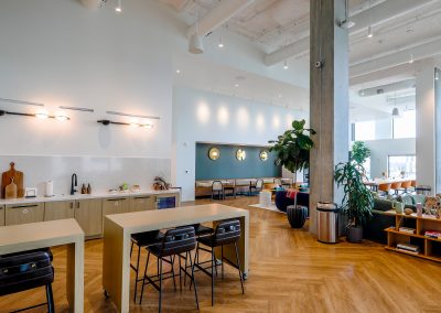 lounge area at Mission Rock development in San Francisco