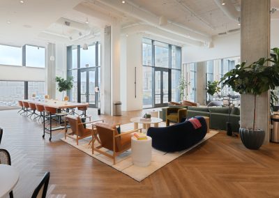 lounge area at Mission Rock development in San Francisco