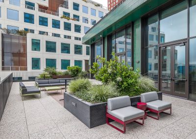 outdoor mezzanine at Mission Rock development in San Francisco