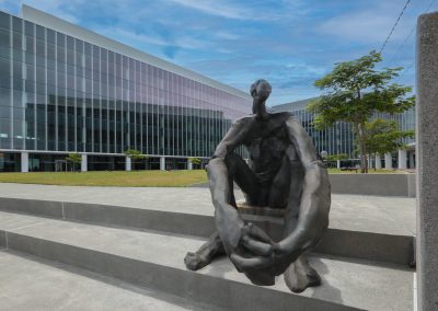 courtyard of modern biotech building in Brisbane