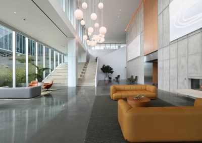 lobby of modern biotech building in Brisbane