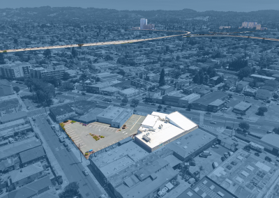 aerial view commercial real estate property Oakland