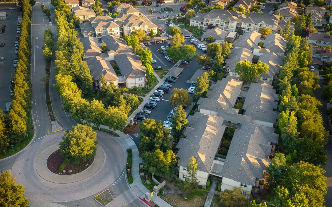 aerial view senior living community Pleasanton