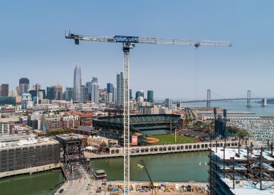 tower crane at Mission Rock development in San Francisco